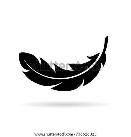 Feather vector icon isolated on white background Royalty-Free Stock Photo #736626025