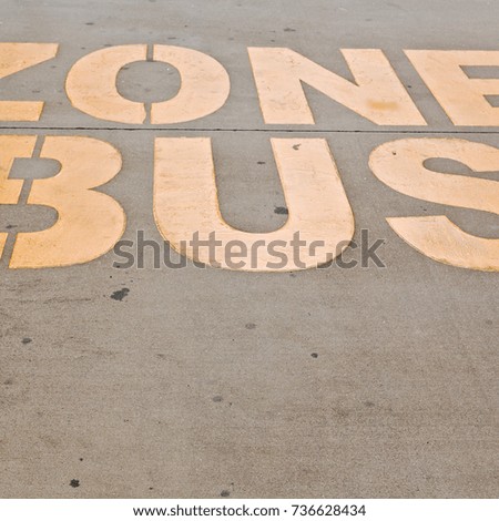 in  australia the line painted  in the  asphalt information for  the bus zone