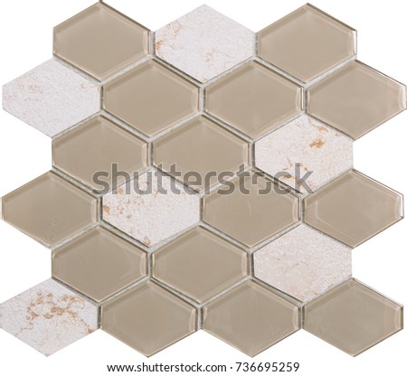 seamless brown hexagon marble and glass Mosaic pattern, abstract pattern colorful mosaic wall texture wall background.