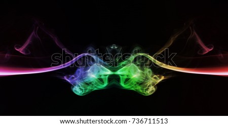  Colourful smoke art with black background. Image may contains a bit noise and not sharp in low light