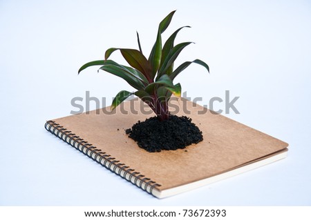 Concept picture of recycle notebook for save environment