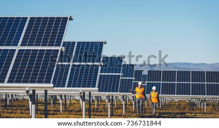 solar power station Royalty-Free Stock Photo #736731844
