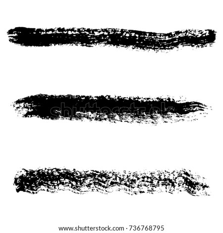 Set of grunge stroke brushes. Distress line design elements collection. Dirty artistic template. EPS10 vector.