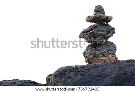Rocks stacked and isolated on white