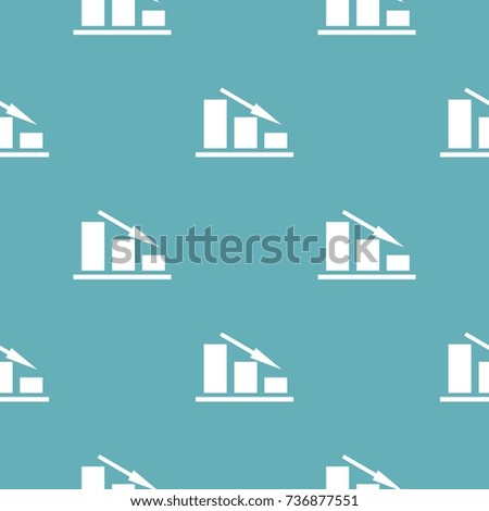 Down chart pattern seamless blue. Simple illustration of  vector pattern seamless geometric repeat background