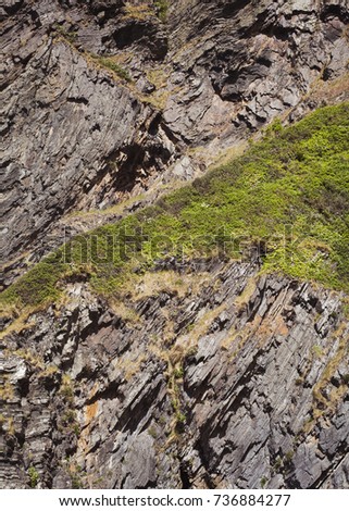 Close Up of Rocky Cliff in West Wales