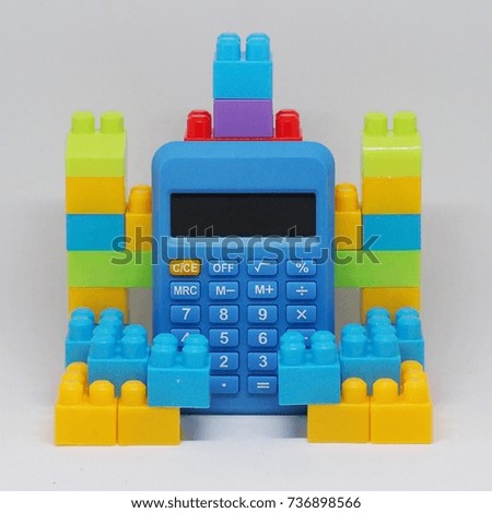 Calculator with toys