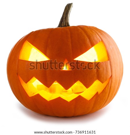 Halloween Pumpkin isolated on white background Royalty-Free Stock Photo #736911631