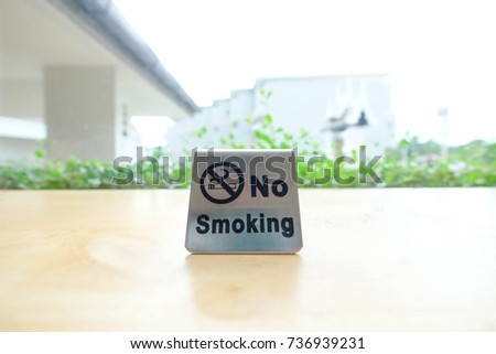 no smoking Signboard in café
