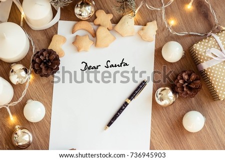 Letter to Santa Claus. Gift. Christmas mood. New Year. Card.