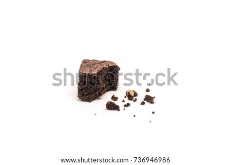 chocolate brownie isolated on white background Royalty-Free Stock Photo #736946986