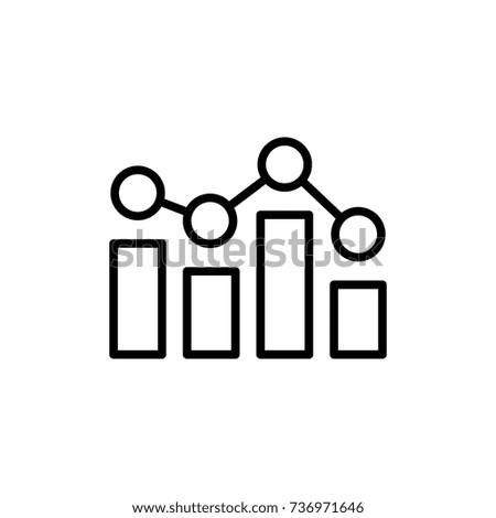 Modern bar chart line icon. Premium pictogram isolated on a white background. Vector illustration. Stroke high quality symbol. Bar chart icon in modern line style.