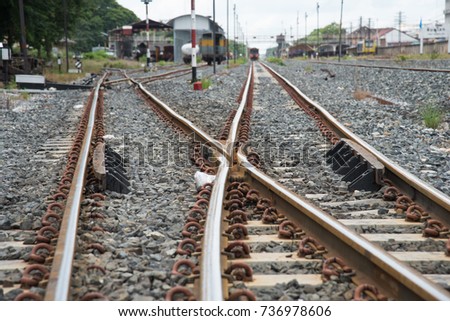 railway railroad track for junction , railroad switch