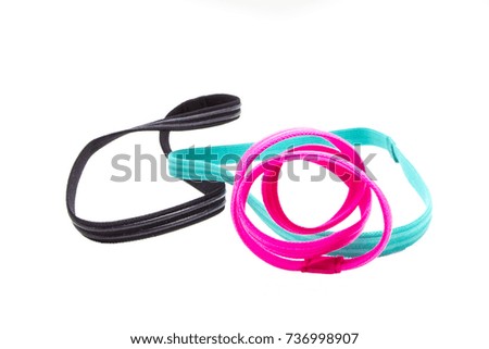 Hair bands on white background
