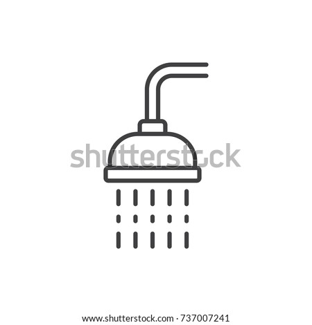 Shower line icon. Royalty-Free Stock Photo #737007241