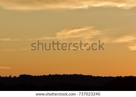 Isolated image of an amazing sunset on a lake