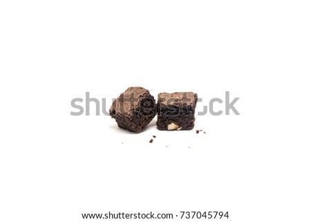 chocolate brownie isolated on white background Royalty-Free Stock Photo #737045794