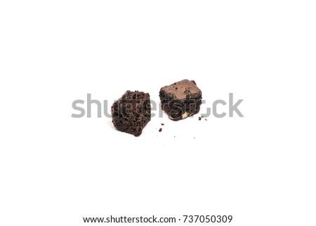 chocolate brownie isolated on white background Royalty-Free Stock Photo #737050309