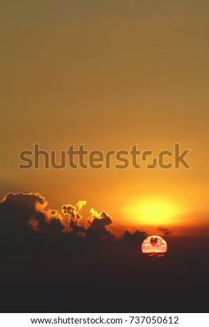 Colorful sky at sunset,Sunset with sun rays,Sunset sky stratosphere background, pictured from plane.
