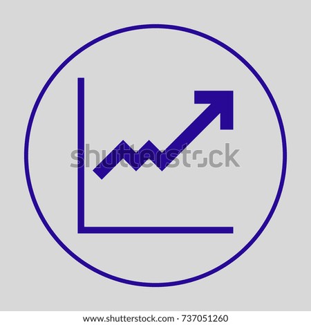 Chart minimal vector icon. Graph flat line icon for websites and mobile minimalistic flat design.