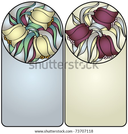 Decor glass cards with flowers