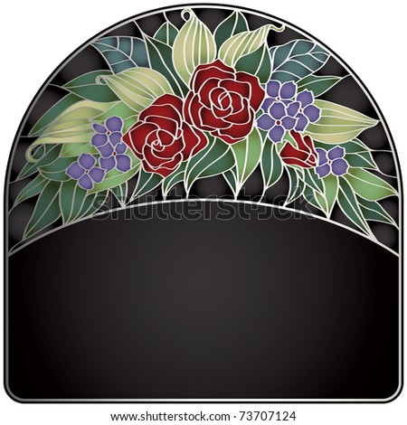 Decor glass card with flowers