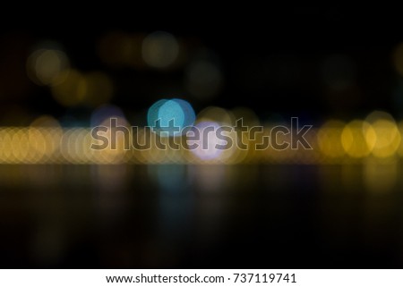 Night light in the out focus style make a bokeh scene