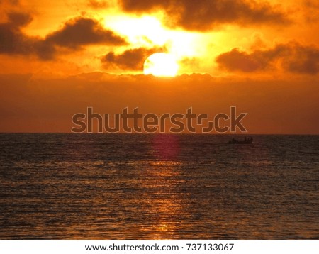 Gorgeous sunrise over La Playa Almendra (Almond Beach) in the Galapagos. 