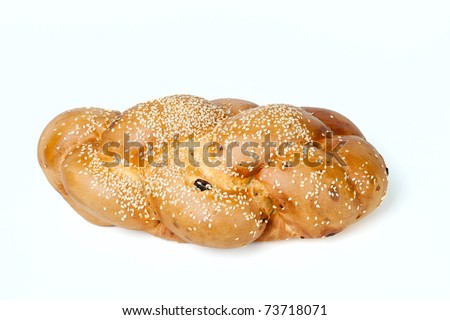 Challah isolated on white background