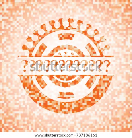 Question Mark abstract orange mosaic emblem