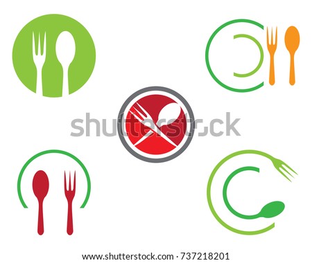 Spoon and fork logo template