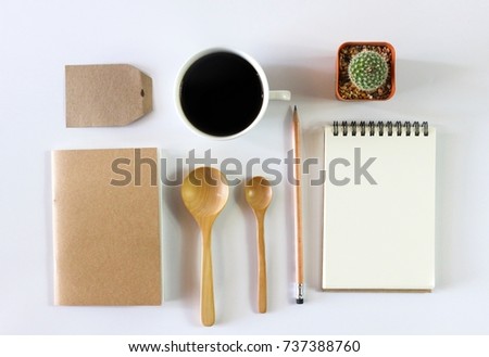Flat lay photo of Business identity Mock Up set Top View