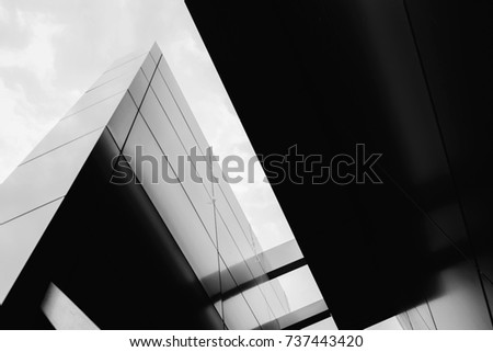 Architecture modern finance  building with geometric line. Concept of successful building.