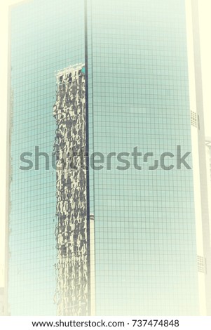 in sydney australia the reflex of the skyscraper in the window like abstract background