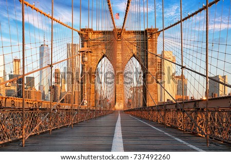 Brooklyn Bridge, New York City, nobody Royalty-Free Stock Photo #737492260