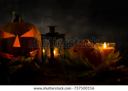  Halloween design with pumpkins. 