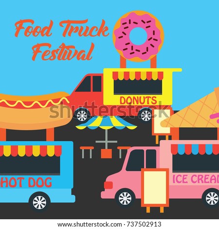 food truck festival banner and poster. vector illustration