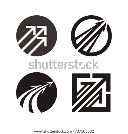 Arrow logo design package template vector