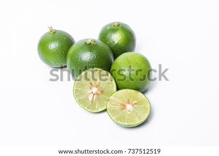 Lime. Fresh fruit  on white background.