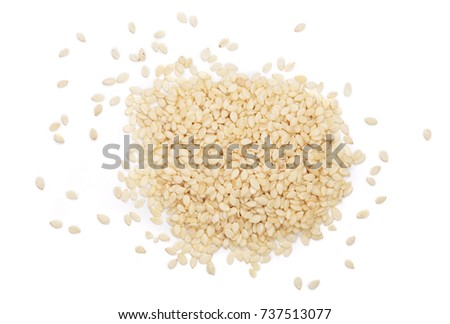 Sesame seeds isolated on white background top view Royalty-Free Stock Photo #737513077