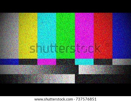 Color bar Test Screen With TV Damage, TV Signal Problem