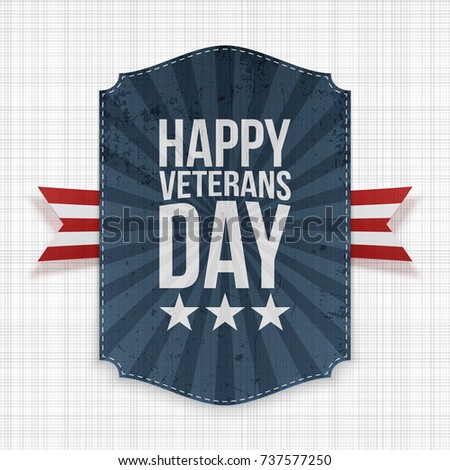 Happy Veterans Day vector grunge Banner