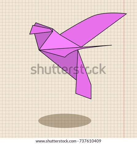 paper crane, vector