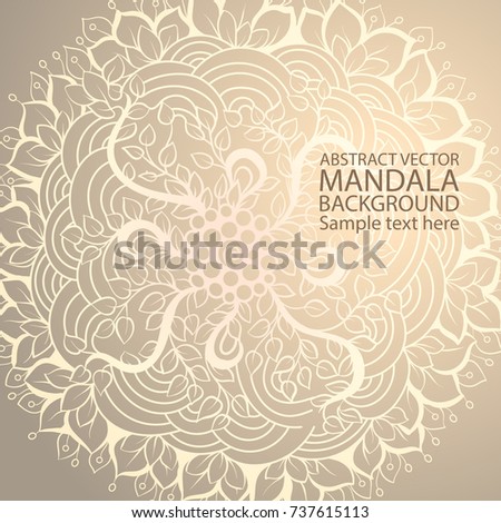Mandala simple thin line stylish background. Ornamental vector backdrop for cards, invitations, banner, templates and wallpapers.