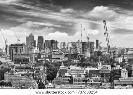 London skyline, air view.
