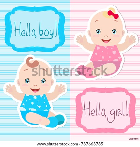 Boy And Girl Twin Stock Vector Images Avopix Com