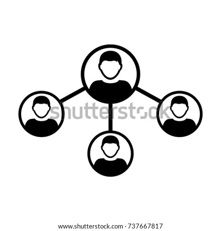 People Network Social Connection Icon Vector With Male Person Avatar Symbol for Multiple Sharing for Business and Teamwork in Flat Icon Glyph Pictogram illustration