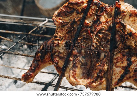 Chicken steak grilled for barbeque food