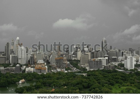Grey sky on the city 