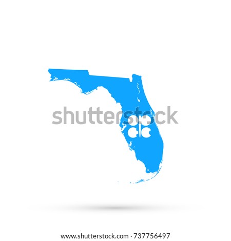Florida map in Organization of the Petroleum Exporting Countries (OPEC) flag colors